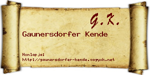 Gaunersdorfer Kende névjegykártya